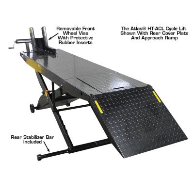 Atlas ACL Air Operated Motorcycle Lift with Roller Plate 1,000lb Capacity