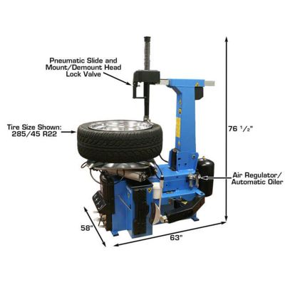 Atlas TC755 Tilt-Back Rim Clamp Tire Changer with Beadblaster